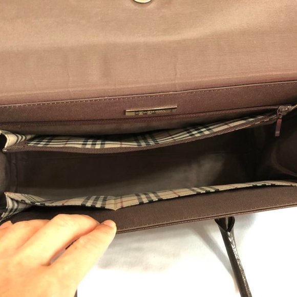 Burberry Nova Check Saffiano Leather Handbag - Picture 9 of 11